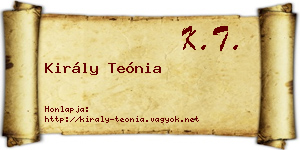 Király Teónia névjegykártya